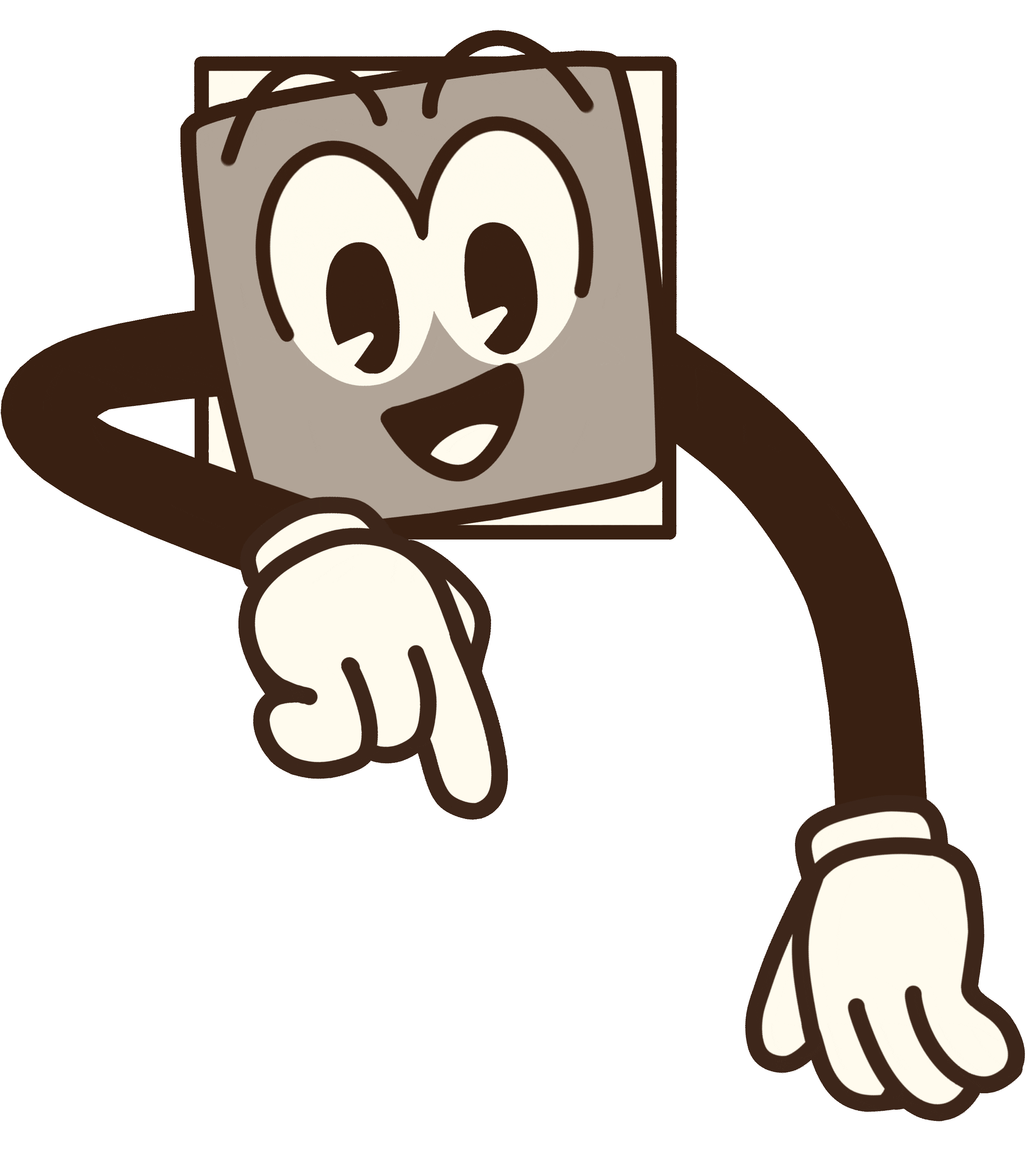 Shape Sender Deluxe Sandy mascot point down